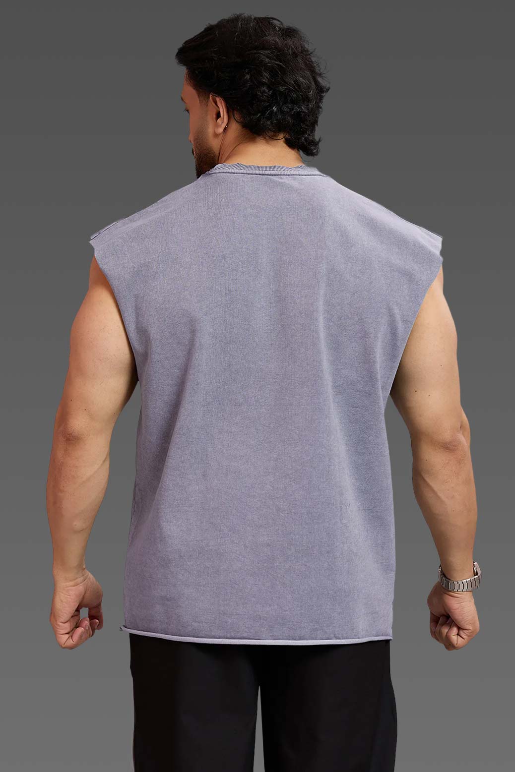 Ascend Washed Capsleeve Tank Light Grey