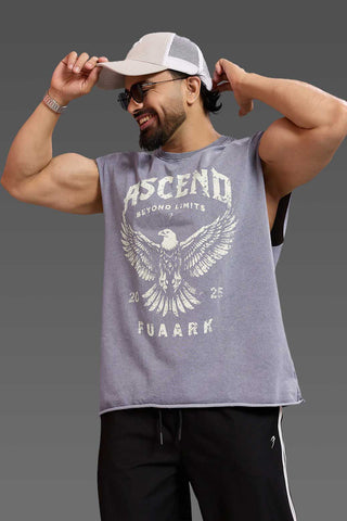 Ascend Washed Capsleeve Tank Light Grey