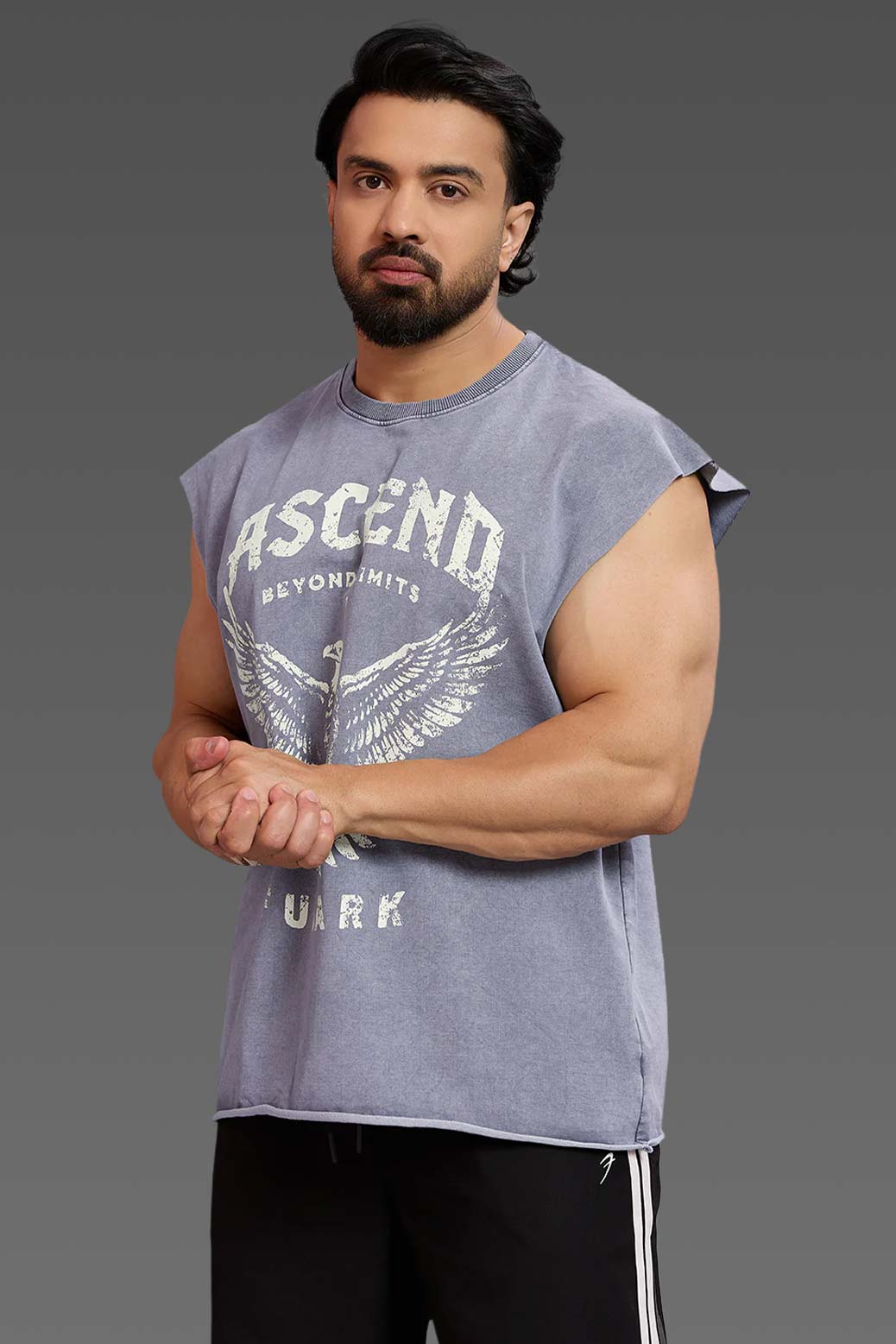 Ascend Washed Capsleeve Tank Light Grey