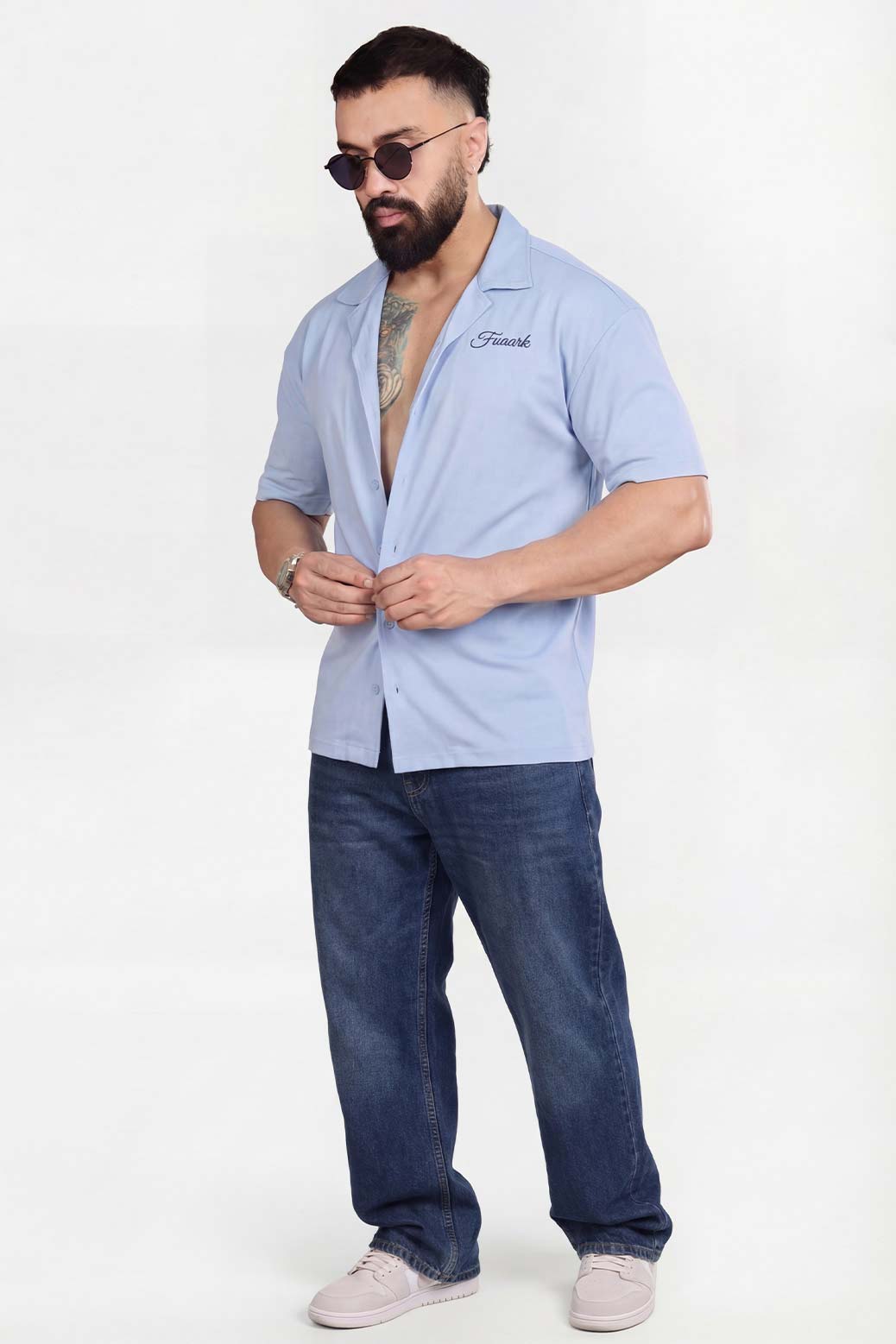 Ashline Oversized Shirt Sky Blue