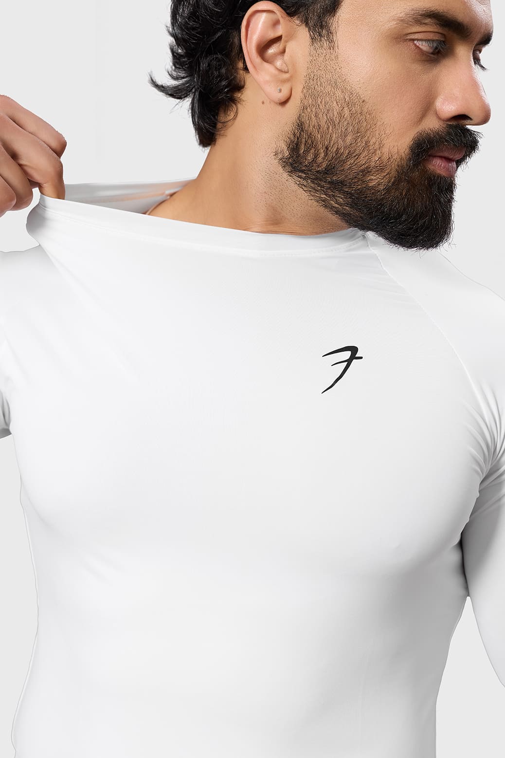 Bare Nylon Fullsleeves T-shirt White