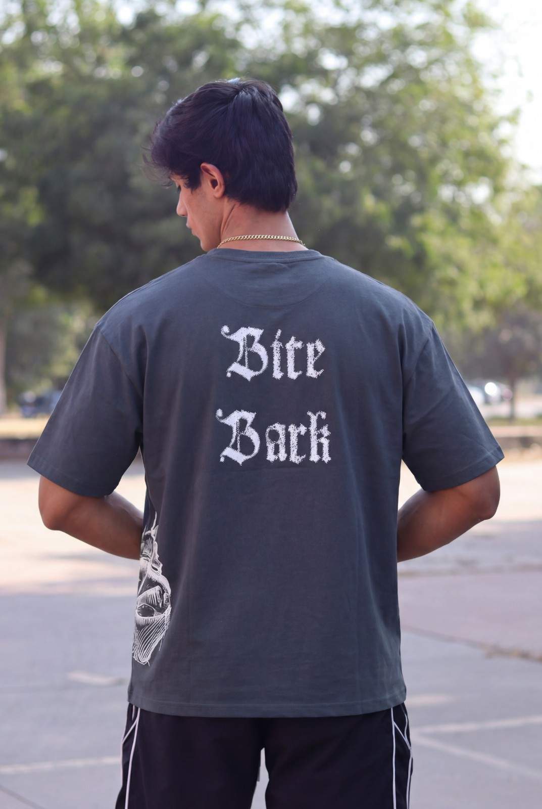Bite Back Oversized T-shirt Dark Grey