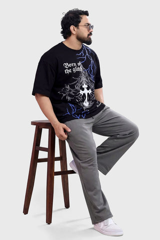 Born Of The Glitch Oversized T-shirt Black