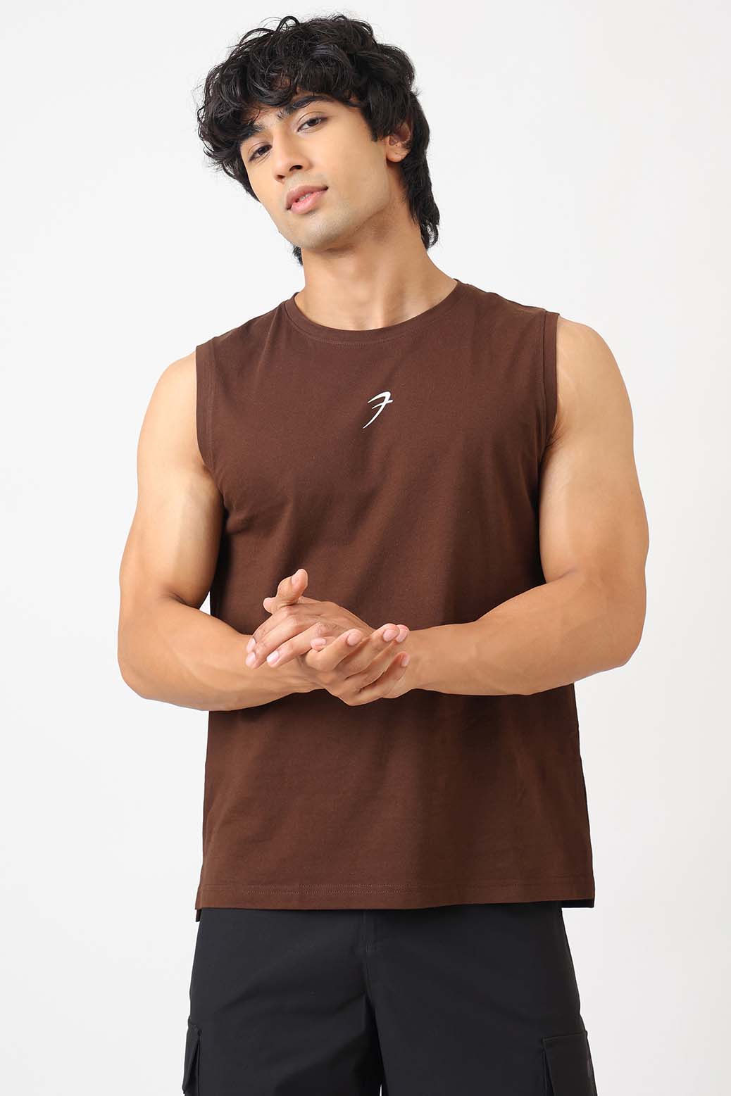 Built Strong Muscle Tank Coffee