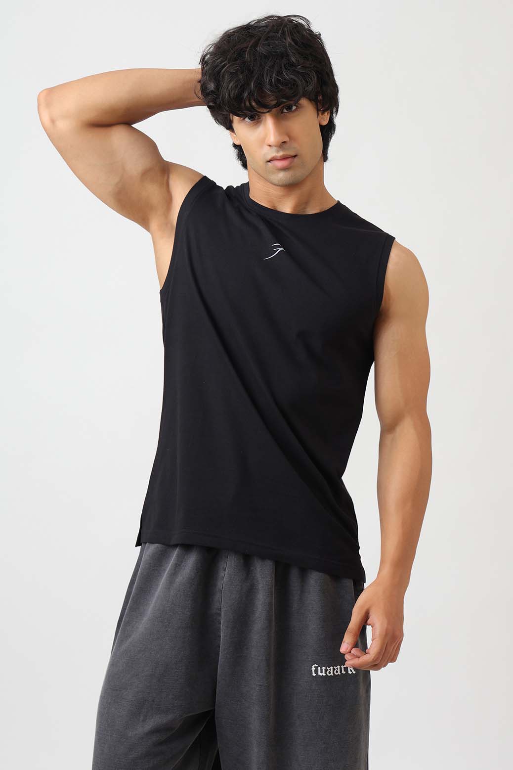 Built Strong Muscle Tank Black /Grey
