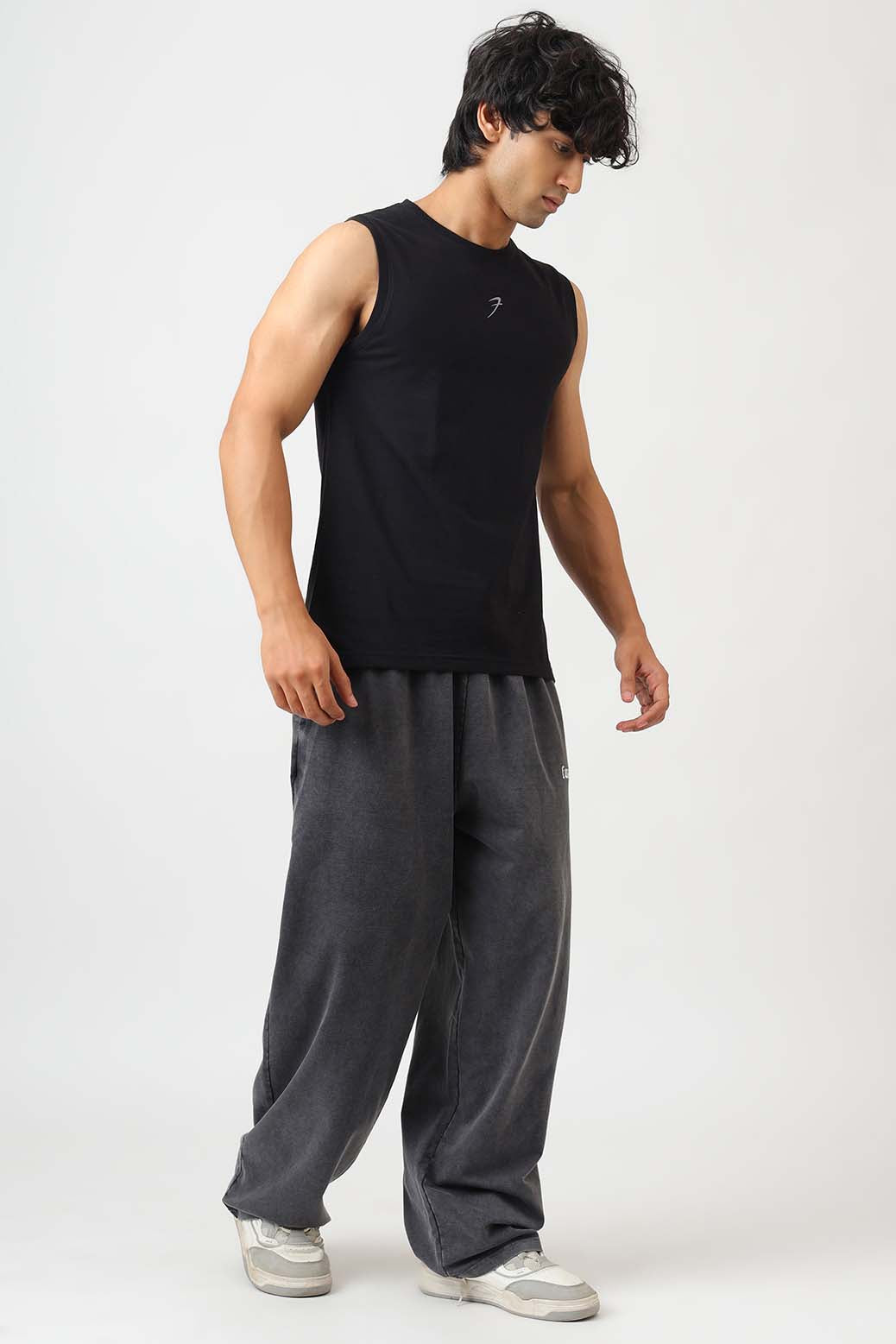 Built Strong Muscle Tank Black /Grey