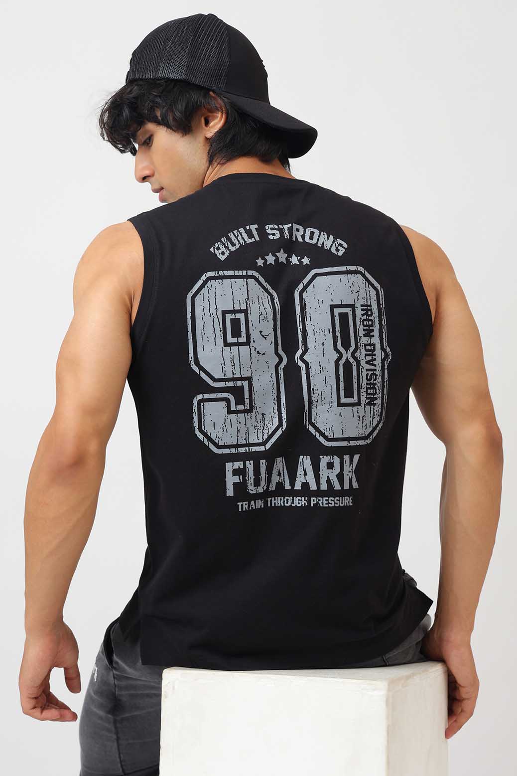 Built Strong Muscle Tank Black /Grey