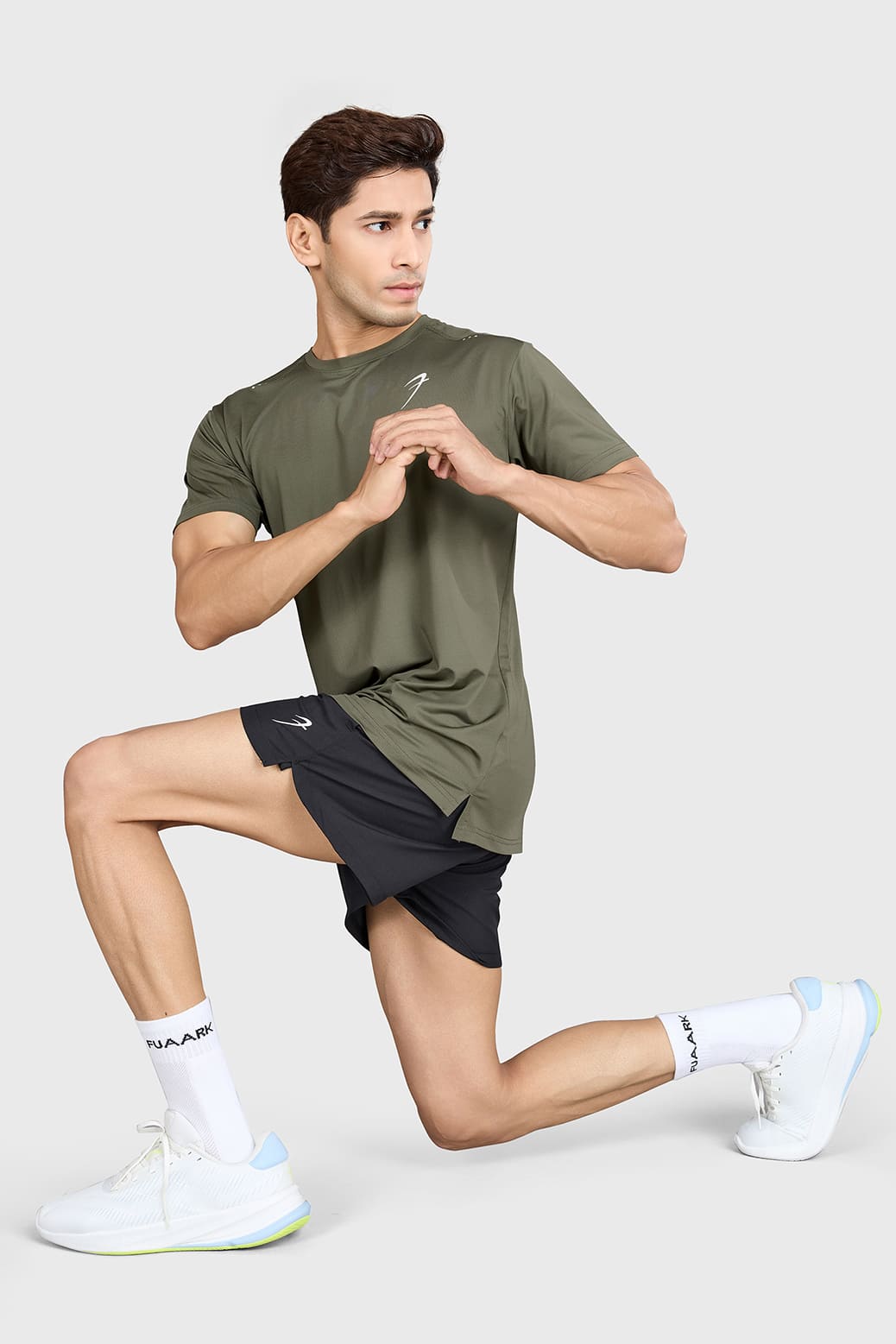 Laser Cut Running T-shirt Olive