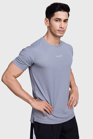 Checks Running T-shirt Ultimate Grey