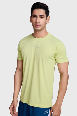 Checks Running T-shirt Lime