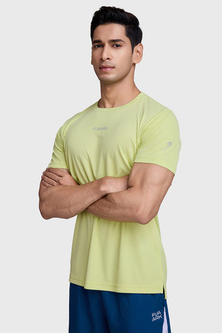 Checks Running T-shirt Lime