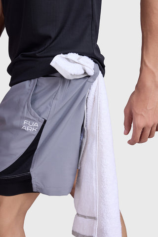 2 in 1 Mesh Shorts Foggy Grey With Black