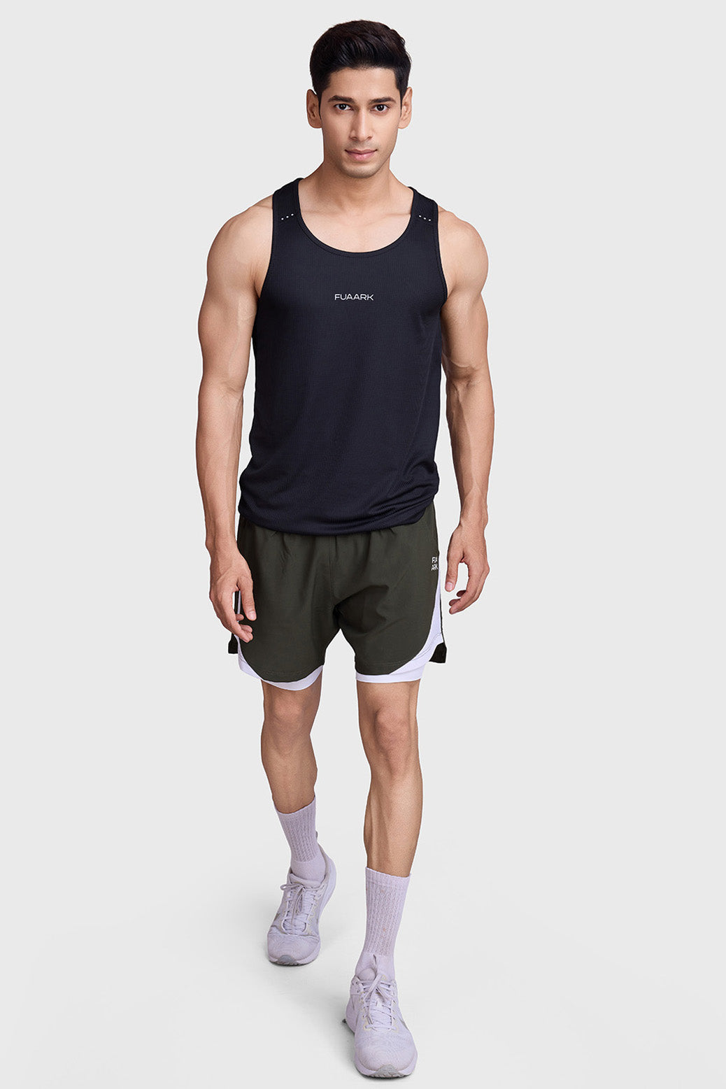 2 in 1 Mesh Shorts Olive