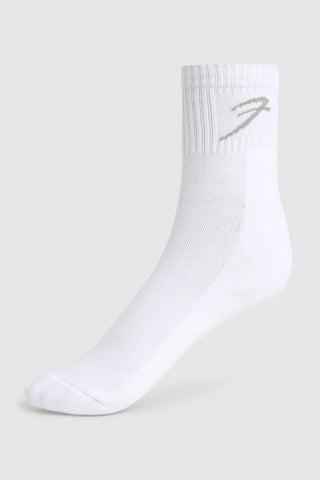 Classic Quarter Socks White/Grey