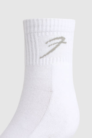 Classic Quarter Socks White/Grey