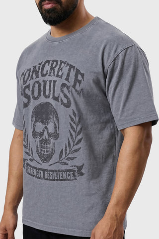 Concrete Soul Washed Oversized T-shirt Light Grey