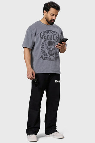 Concrete Soul Washed Oversized T-shirt Light Grey