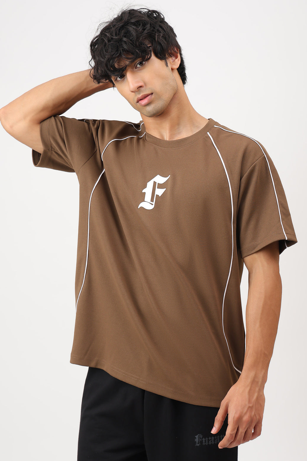Contour Oversized T-shirt Brown