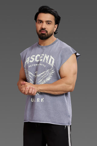 Ascend Washed Capsleeve Tank Light Grey
