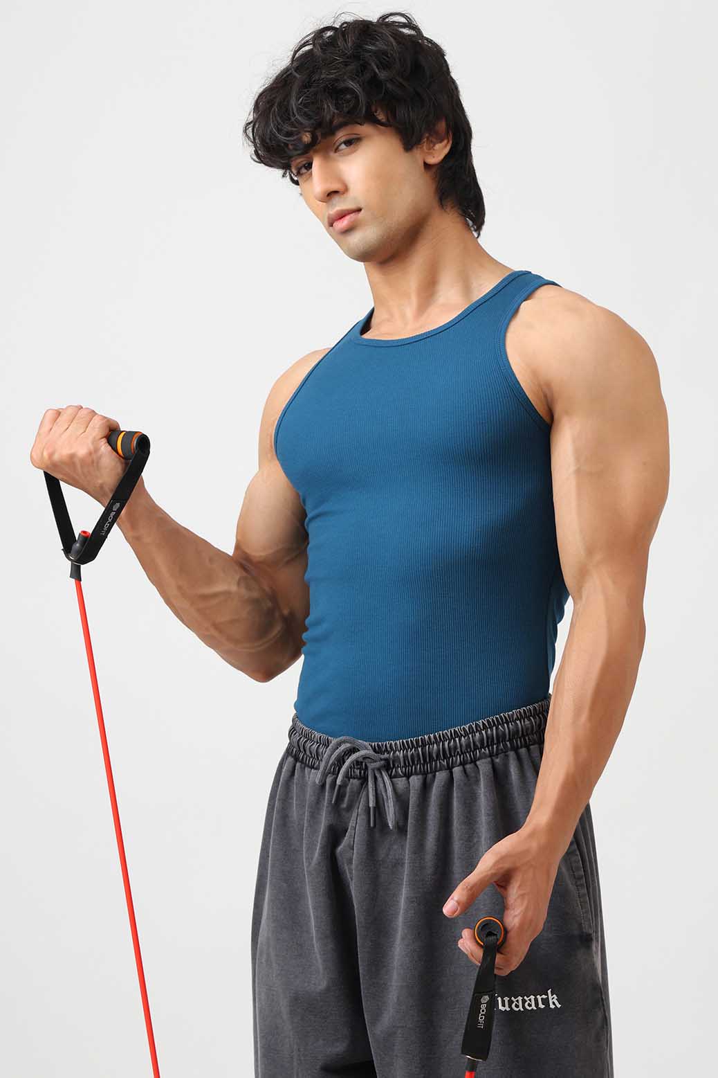 Essential Ribbed Tank Teal