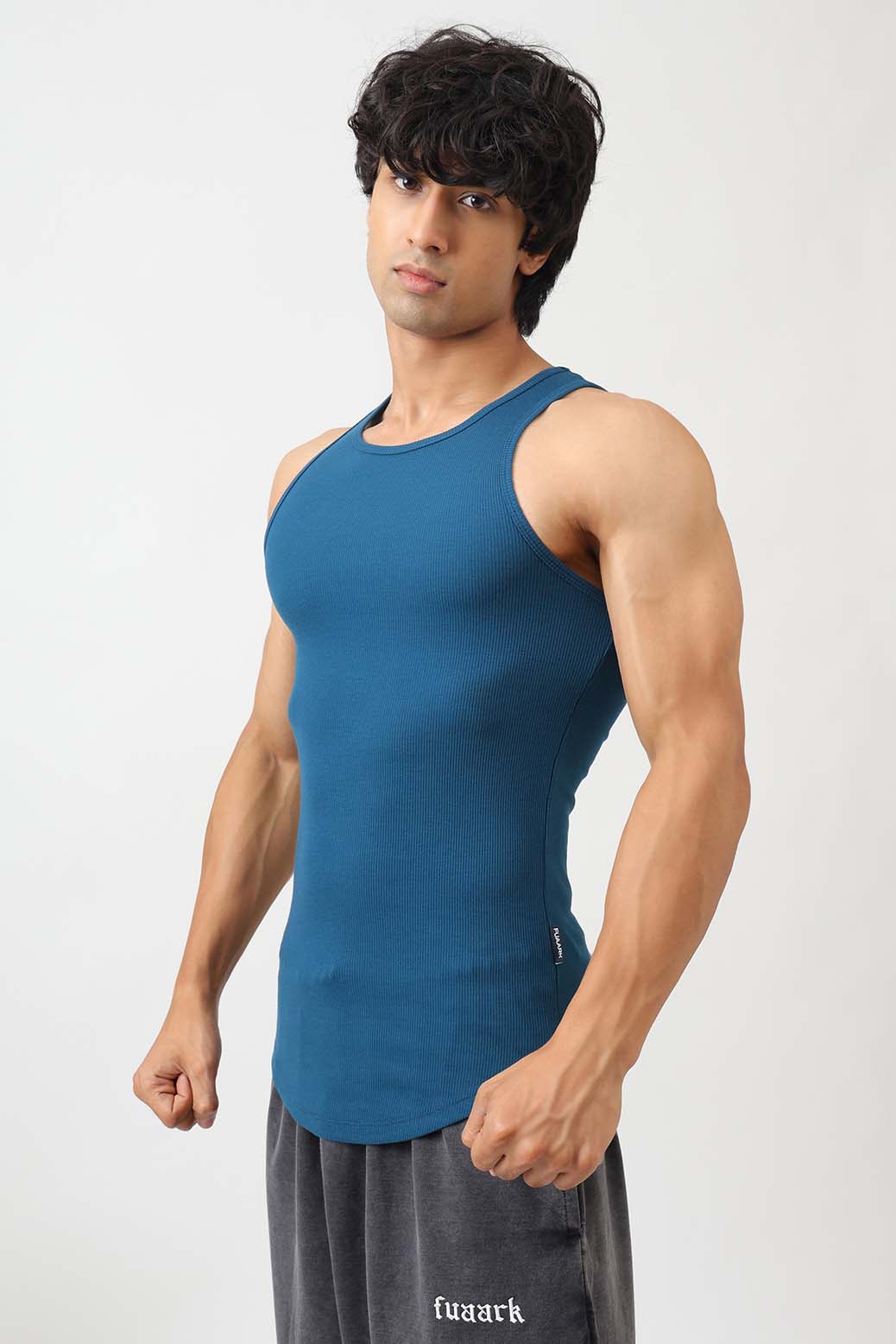 Essential Ribbed Tank Teal