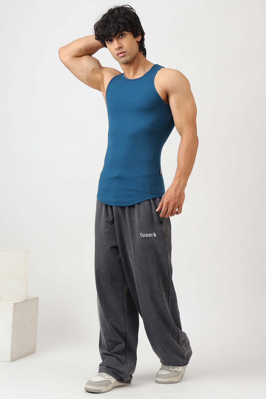 Essential Ribbed Tank Teal