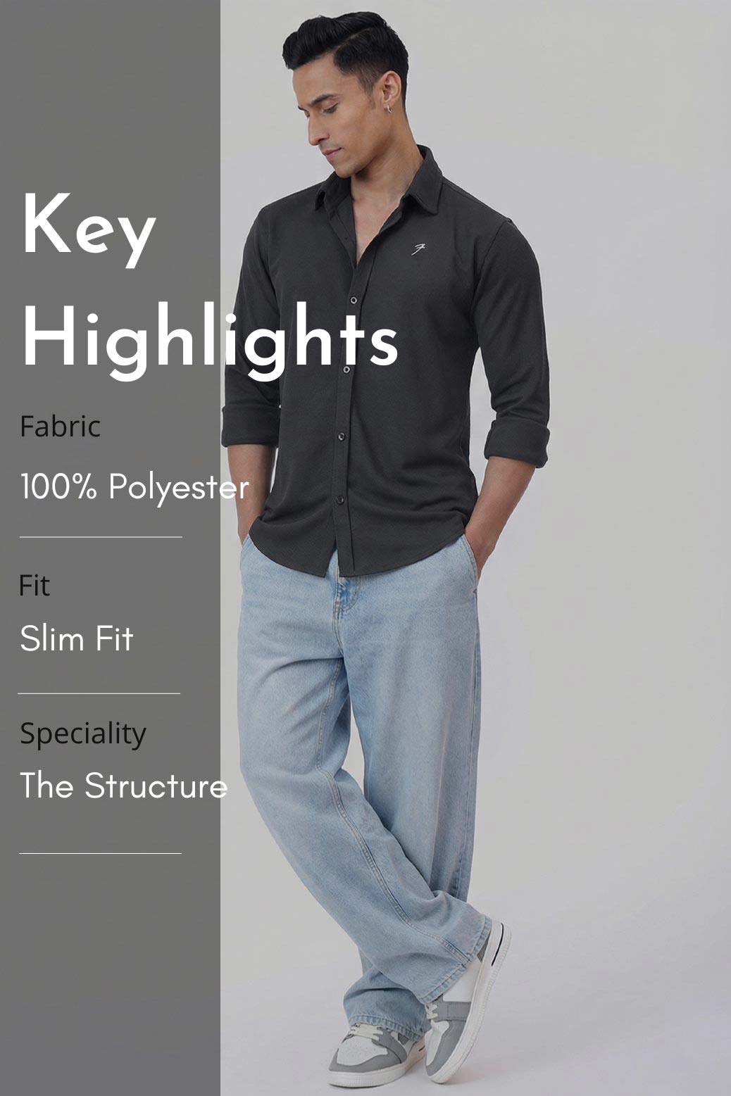 Foundation Fullsleeves Shirt Dark Grey