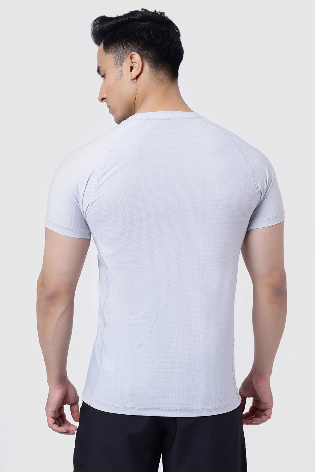 Blaze Nylon T-shirt Grey and 2 in 1 Compression Shorts Black