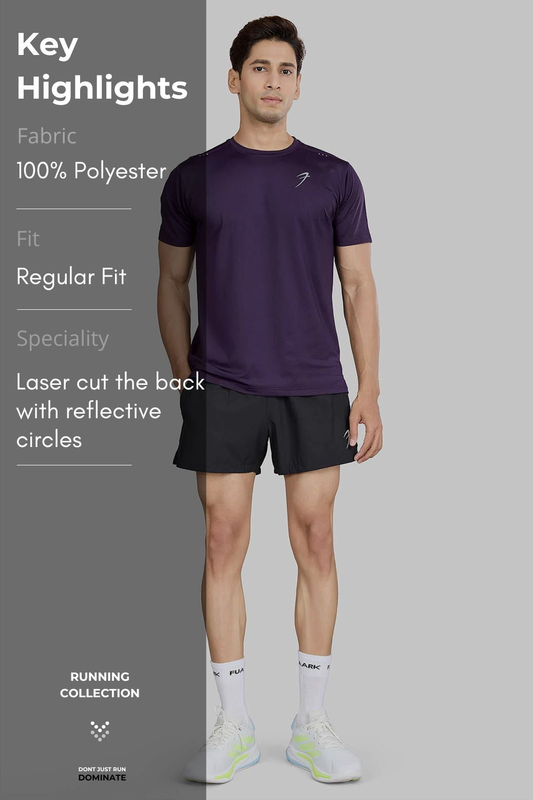 Laser Cut Running T-shirt Violet