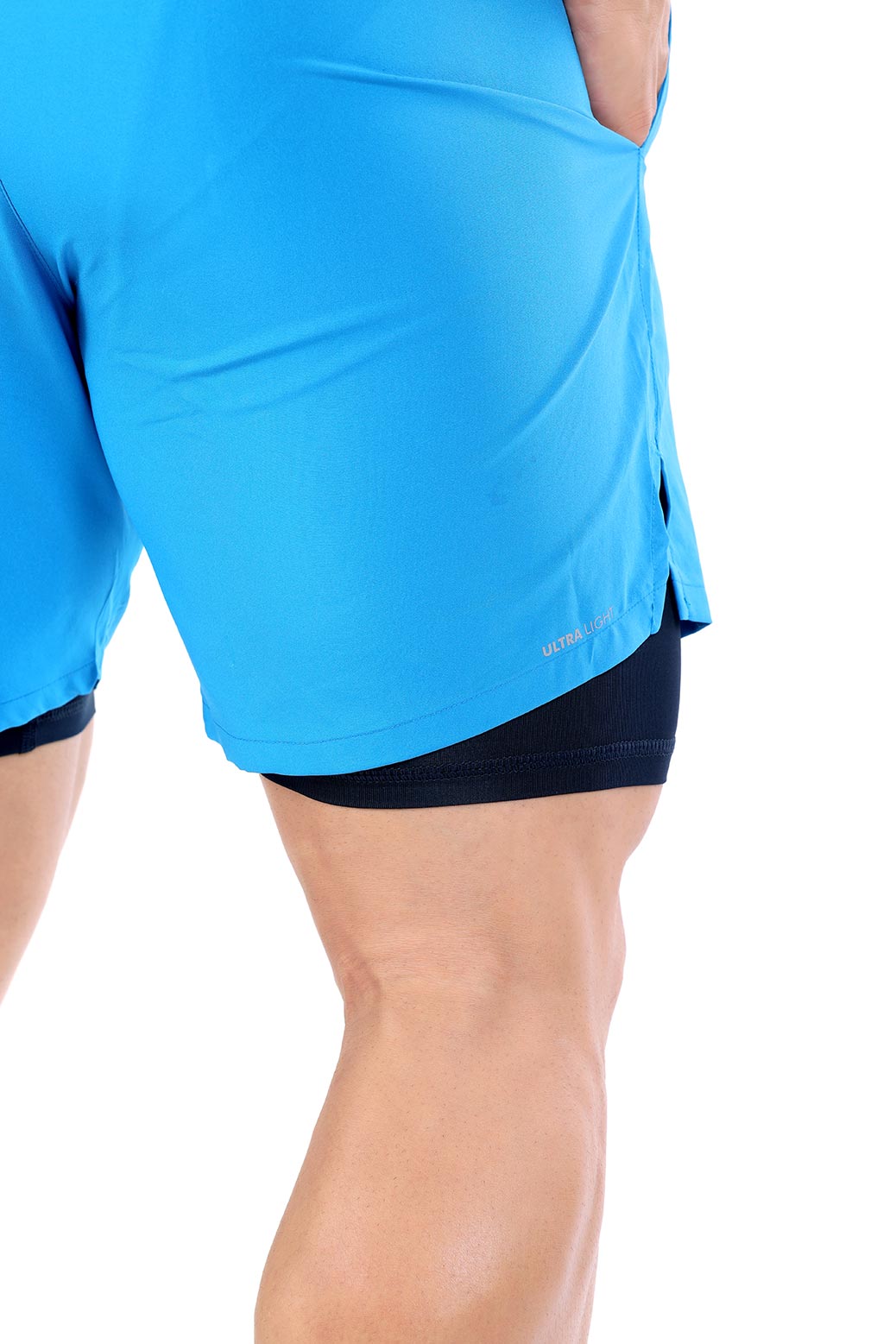 2 in 1 Compression Shorts Sky Blue
