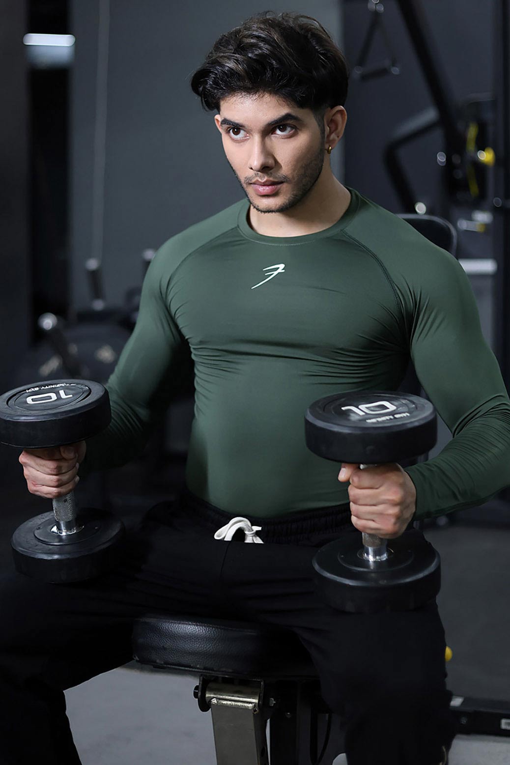 Compression Fullsleeves T-shirt Olive