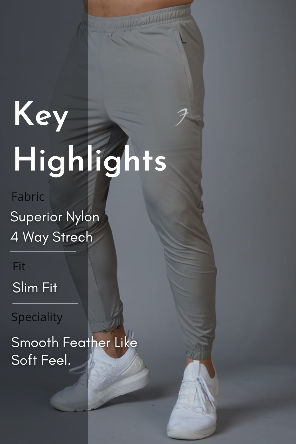 Buy Identity Nylon Joggers Light Grey for men online | Fuaark.com – FUAARK