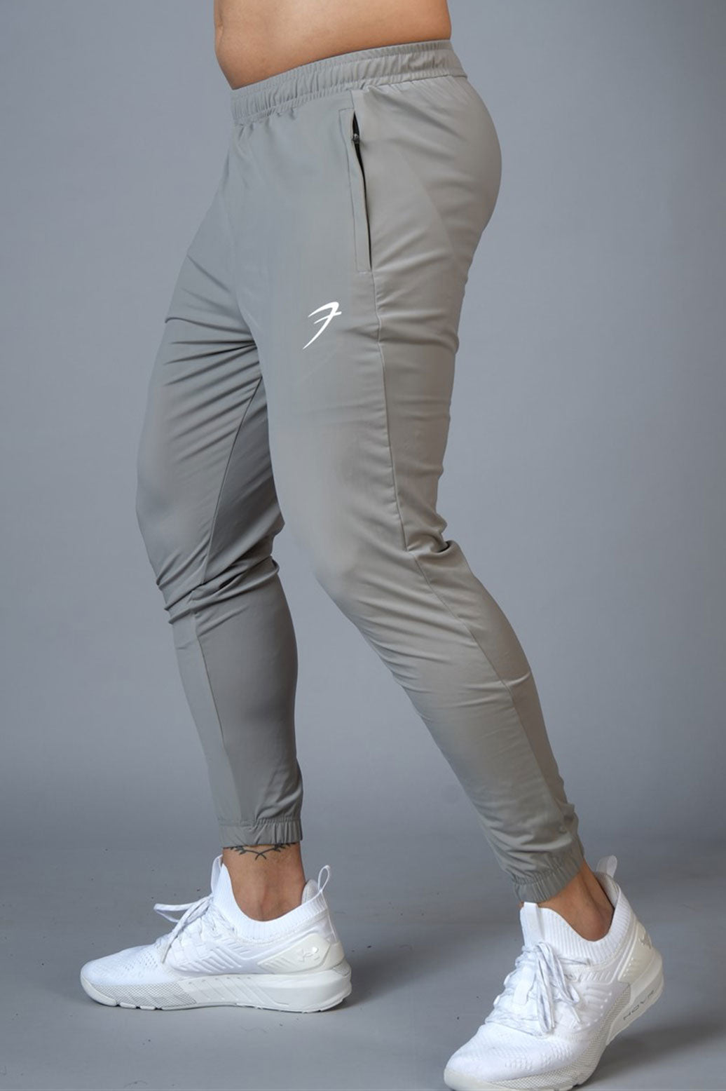 Identity Nylon Joggers Light Grey - Main Image
