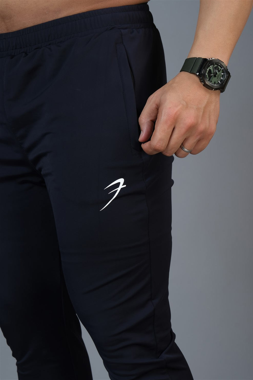 Identity Nylon Joggers Navy