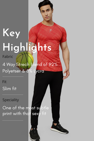 Ozone Jacquard T-shirt Red