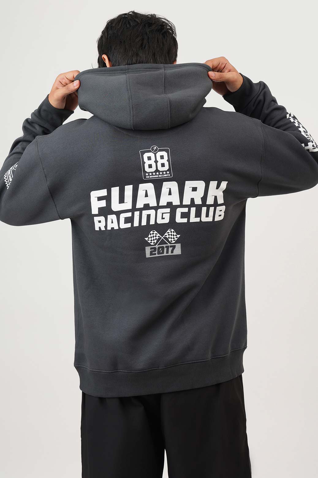 Fuaark Racing Club Oversized Hoodie Dark Grey