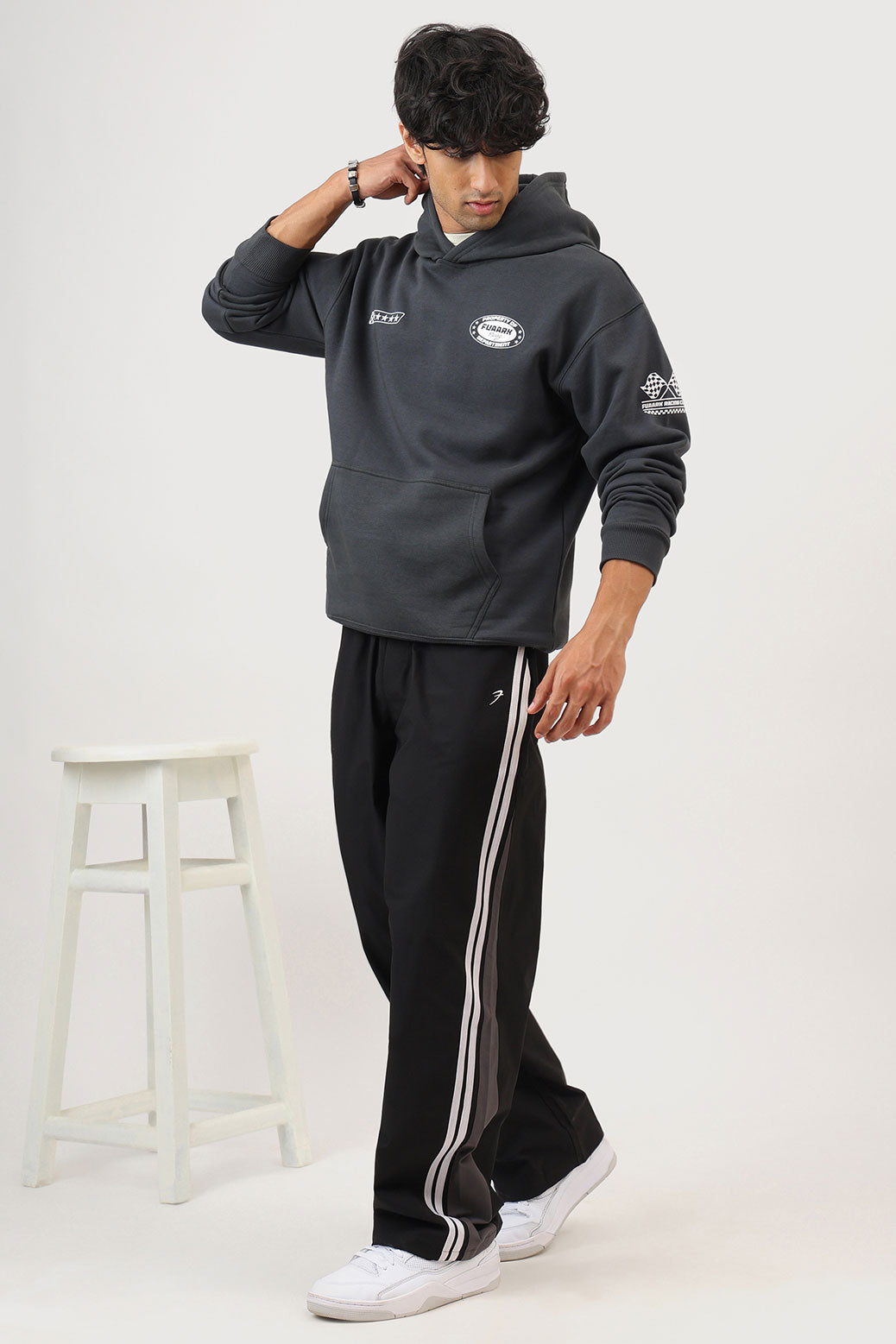Fuaark Racing Club Oversized Hoodie Dark Grey