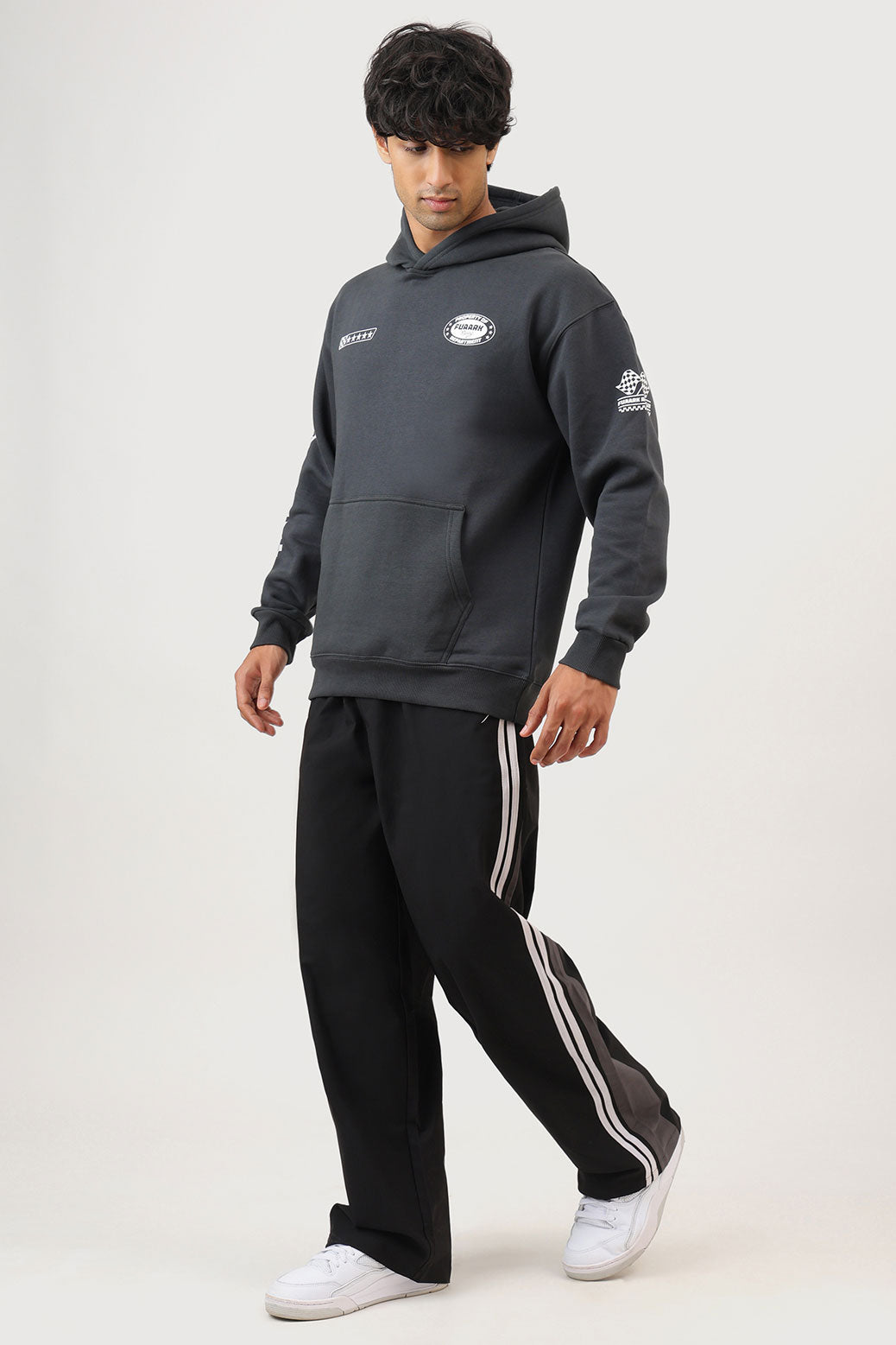 Fuaark Racing Club Oversized Hoodie Dark Grey