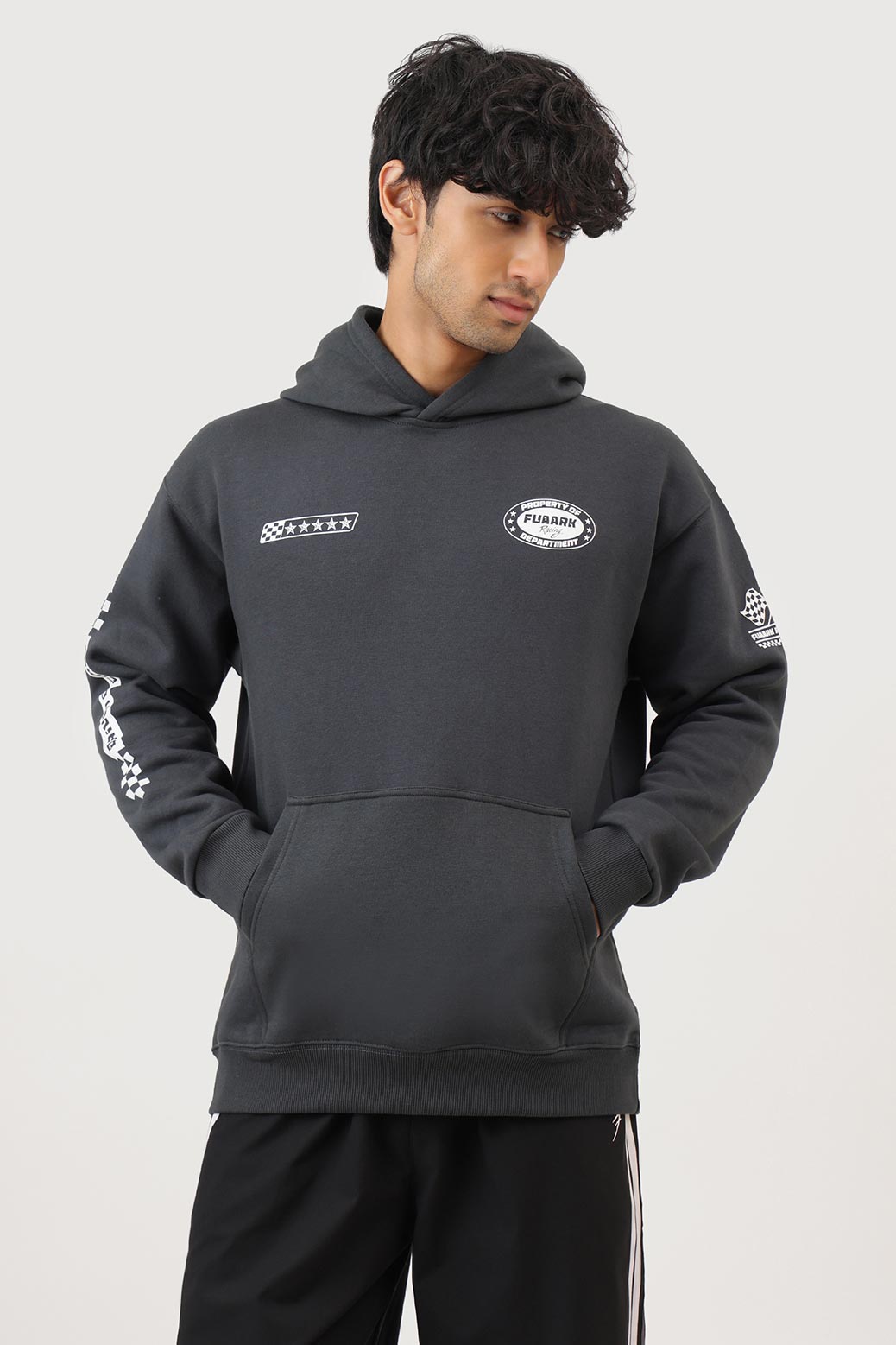Fuaark Racing Club Oversized Hoodie Dark Grey