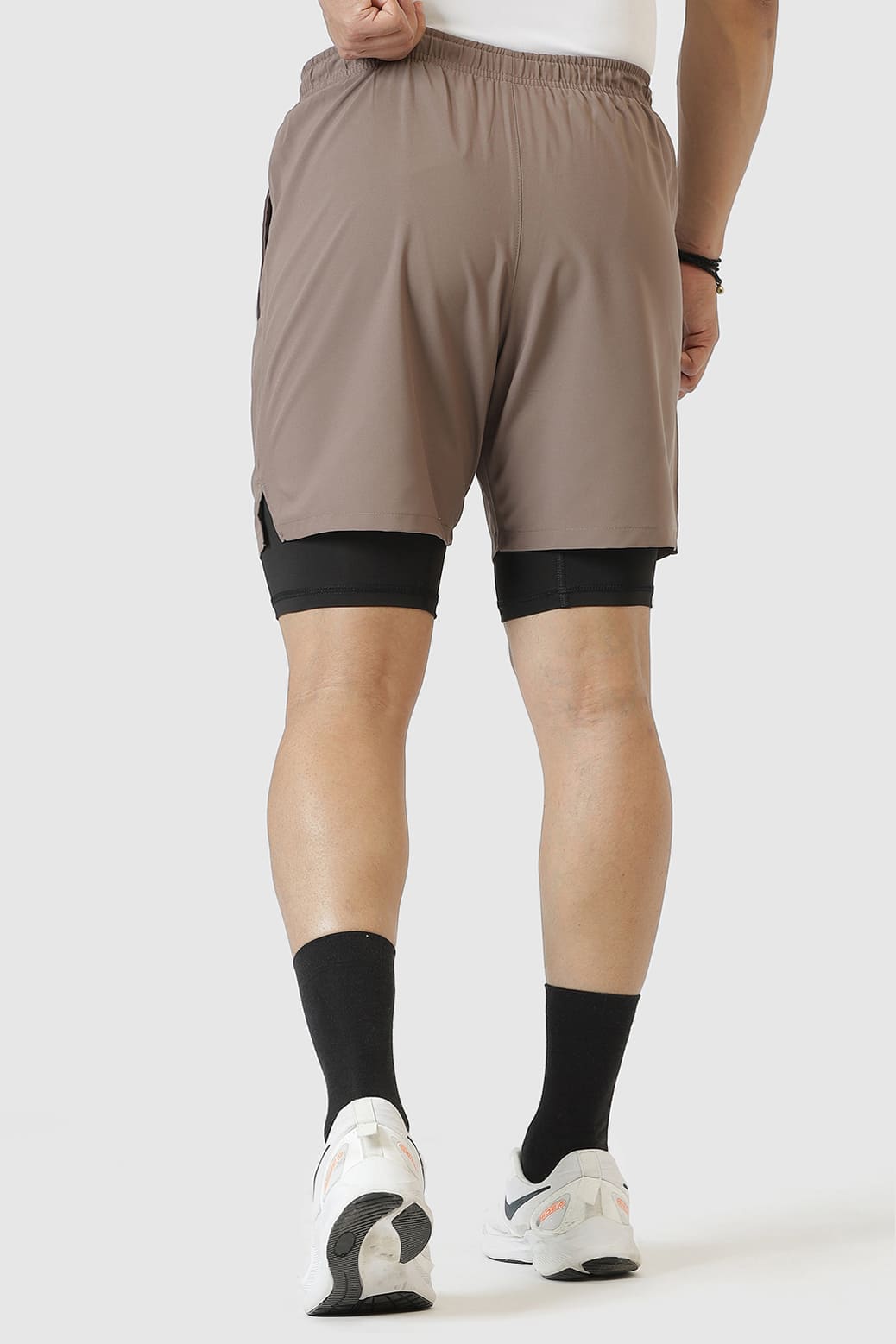 2 in 1 Compression Shorts Dusk Brown