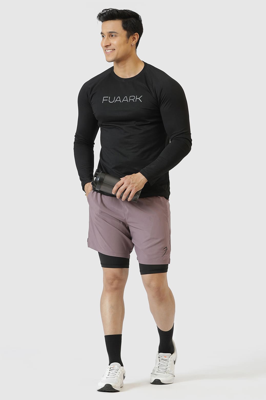 2 in 1 Compression Shorts Mauve