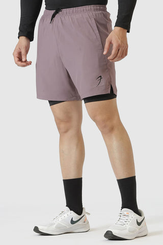 2 in 1 Compression Shorts Mauve