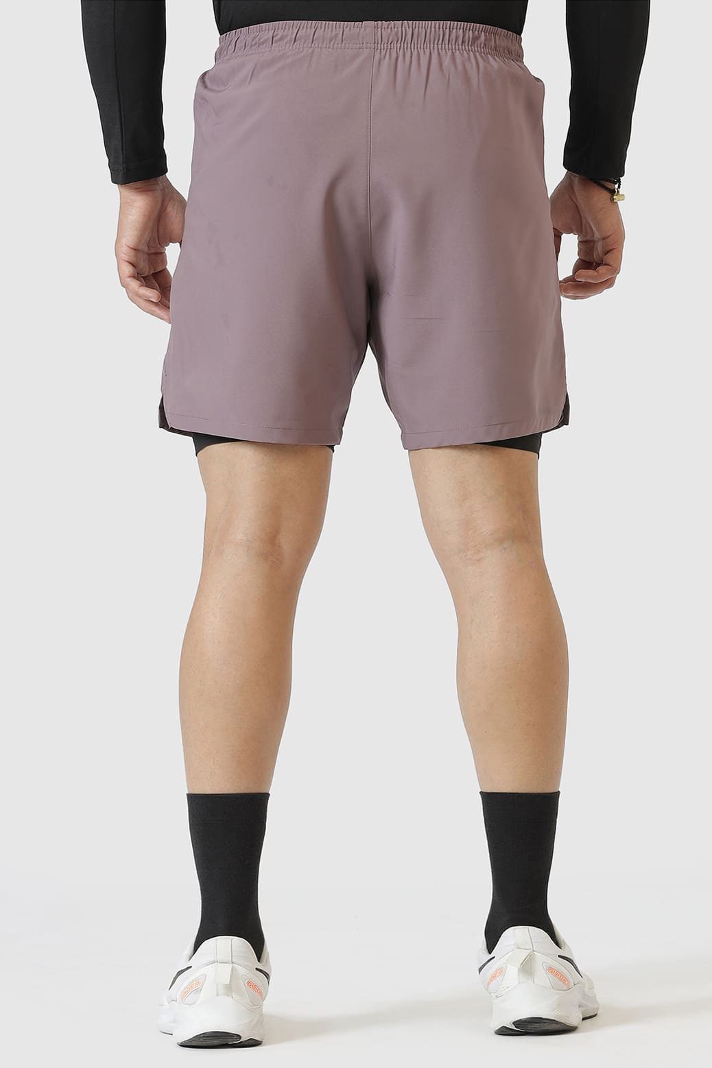 2 in 1 Compression Shorts Mauve