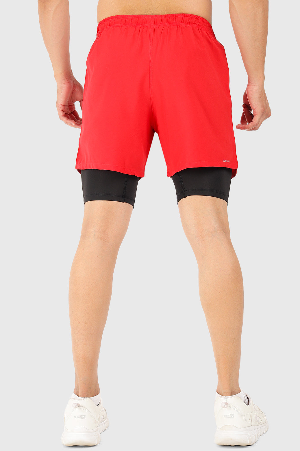 2 in 1 5" Compression Shorts Red