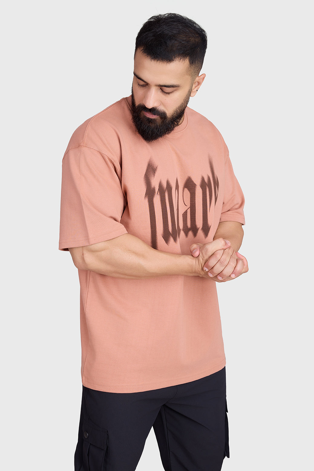 Blurred Oversized T-shirts Warm Beige