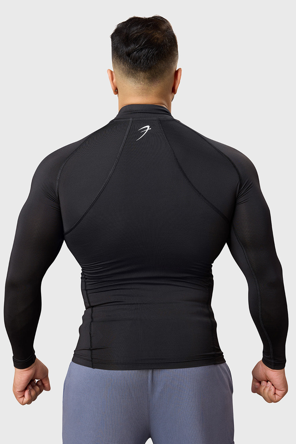 High Neck Compression Full Sleeves T-shirt Black