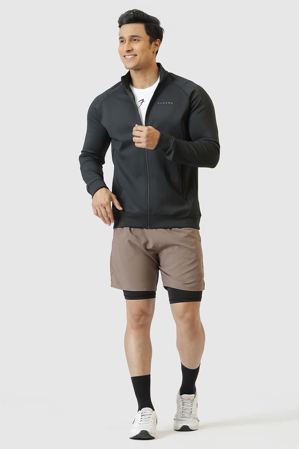 2 in 1 Compression Shorts Dusk Brown