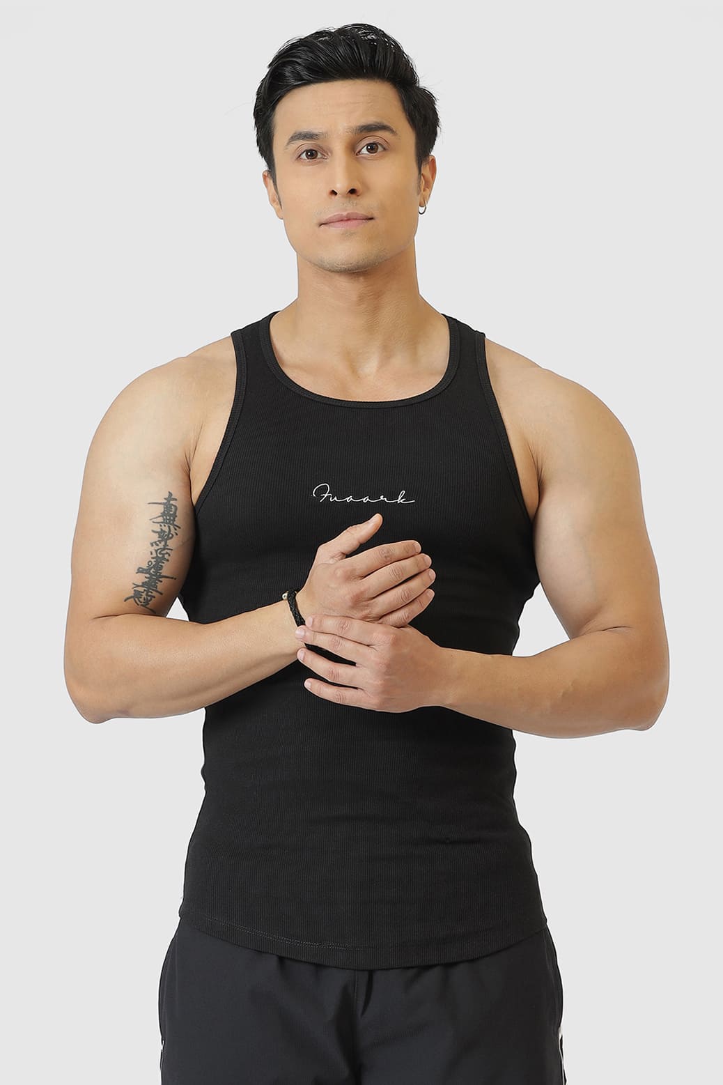 Ribbed Tank Black