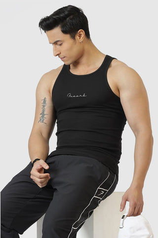 Ribbed Tank Black