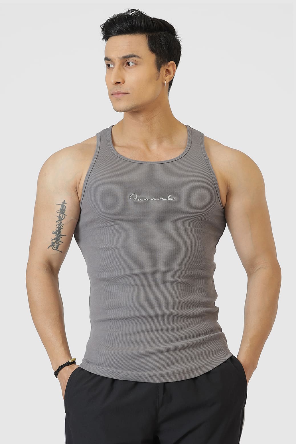 Ribbed Tank Grey